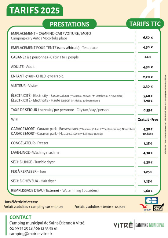 Infos pratiques et tarifs