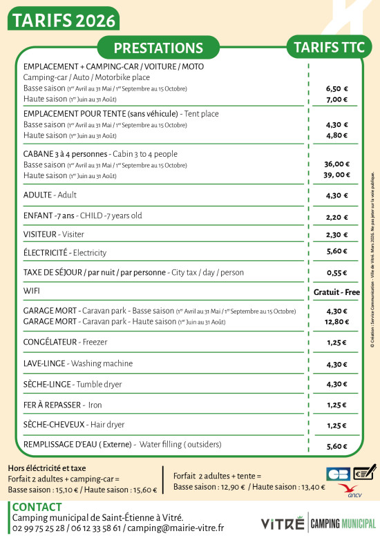 Infos pratiques et tarifs